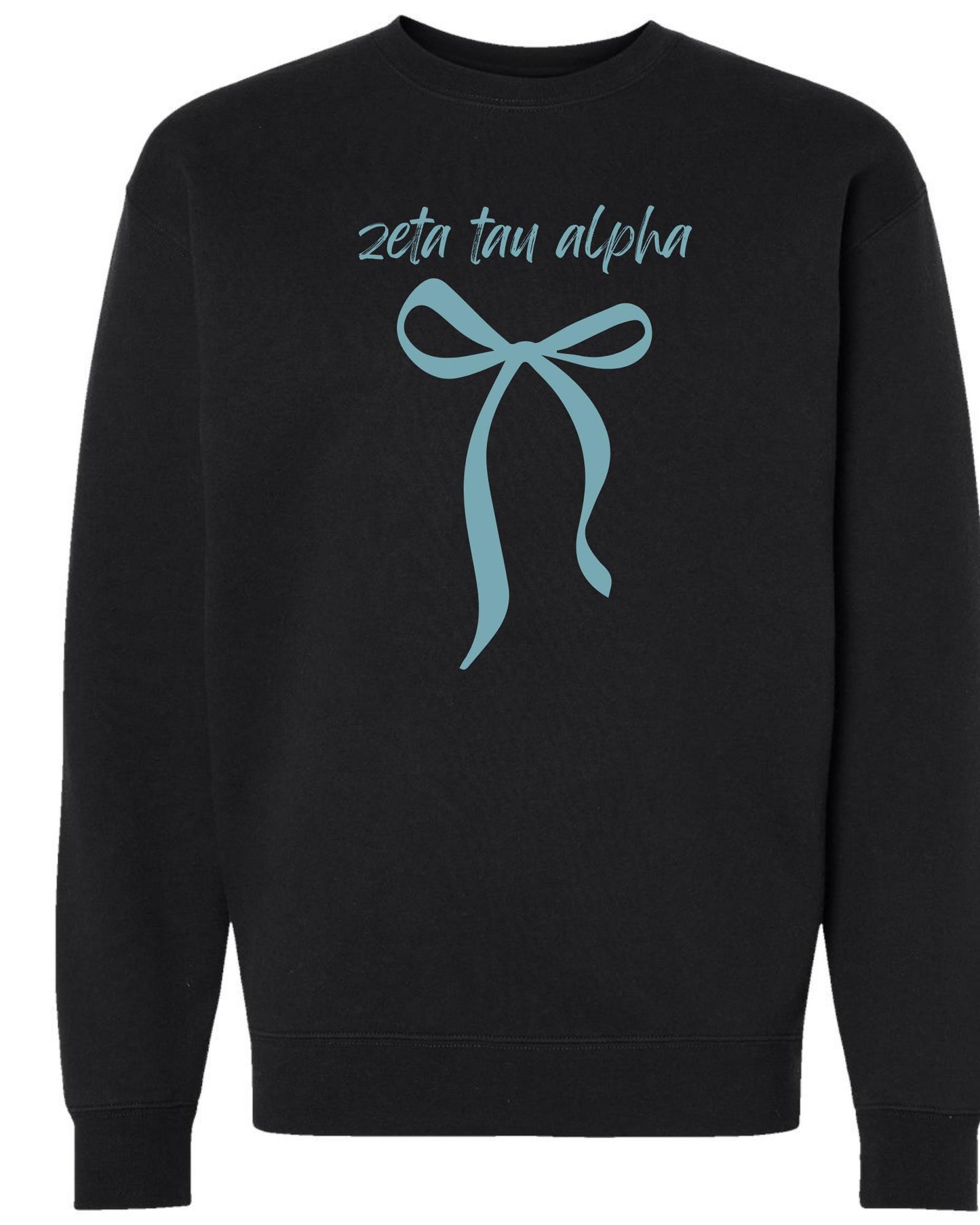 Embroidered Zeta Tau Alpha croquette sweatshirt - ZTA wear - Sorority Sweatshirt - Big/Little Gift - Sorority Greek Licensed Merch - Bow ZTA