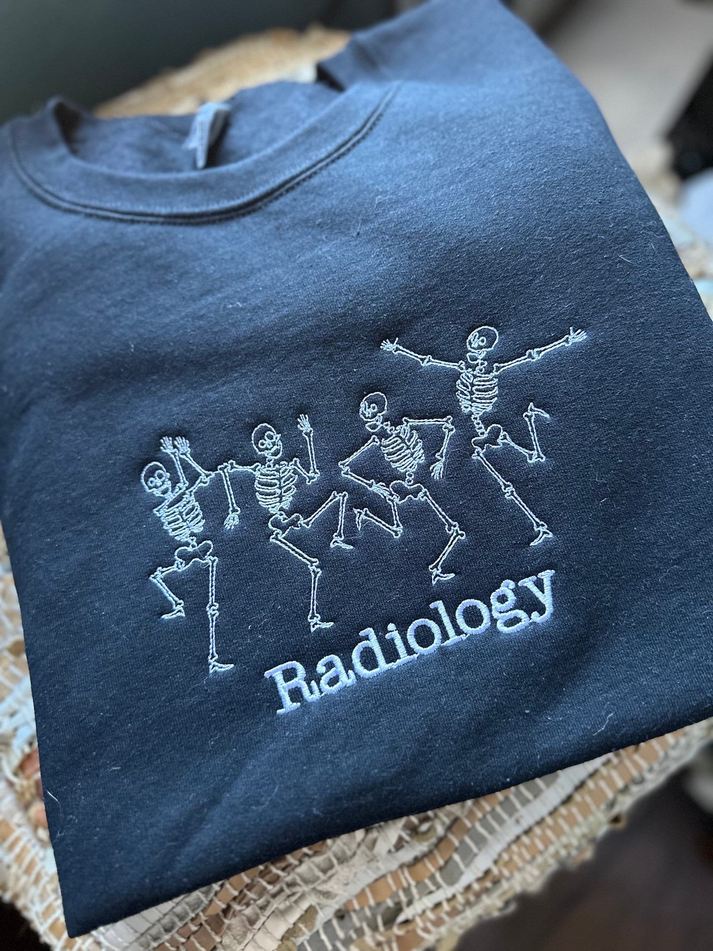 Custom Embroidered radiology sweatshirt rad tech jacket, radiology pullover, personalized xray tech pullover, radiology skeleton sweatshirt