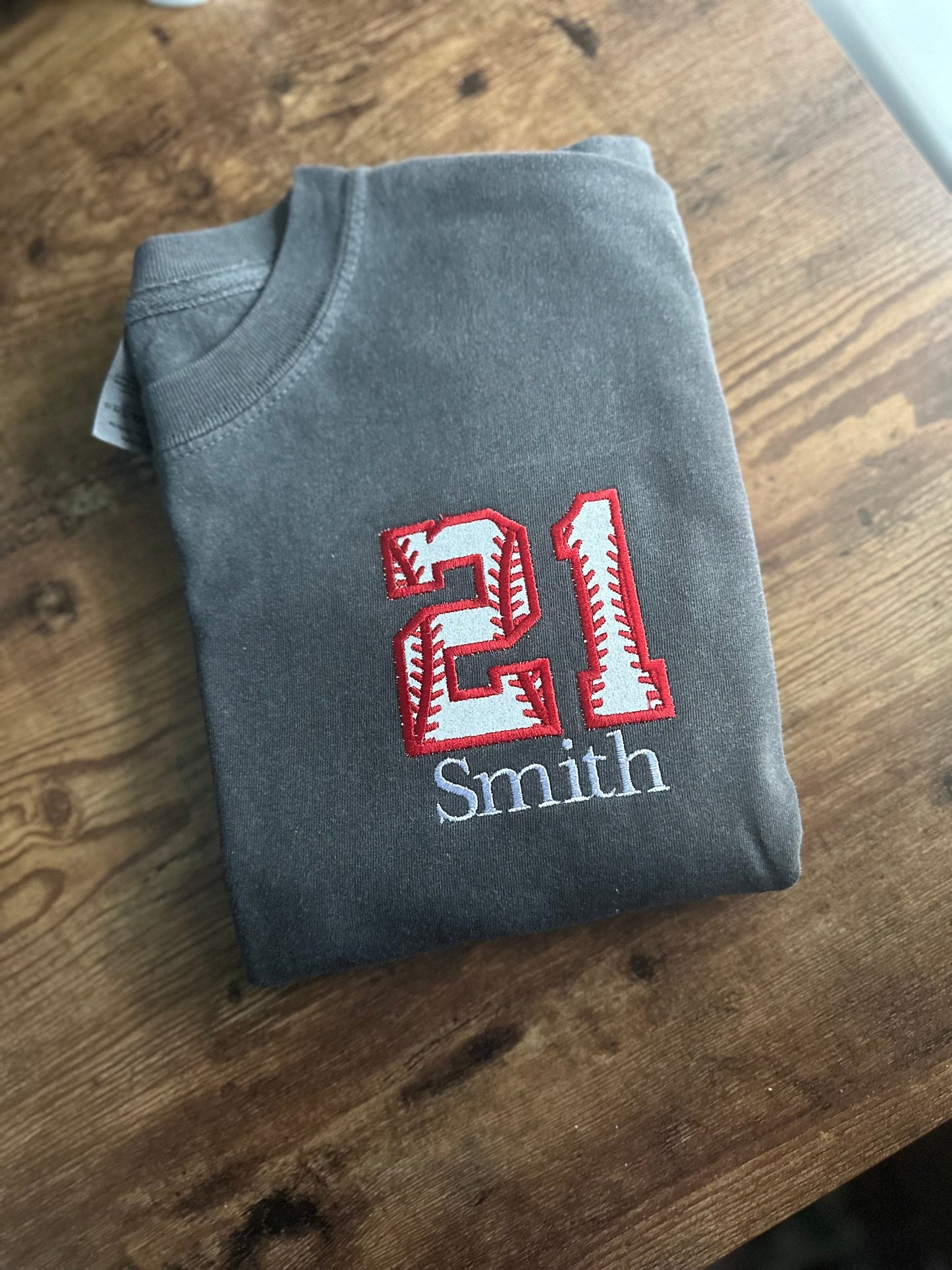 Custom Embroidered Baseball number Shirt - Personalized Baseball Mom Comfort Color - Baseball Shirt With Name and Number - TBALL mom shirt