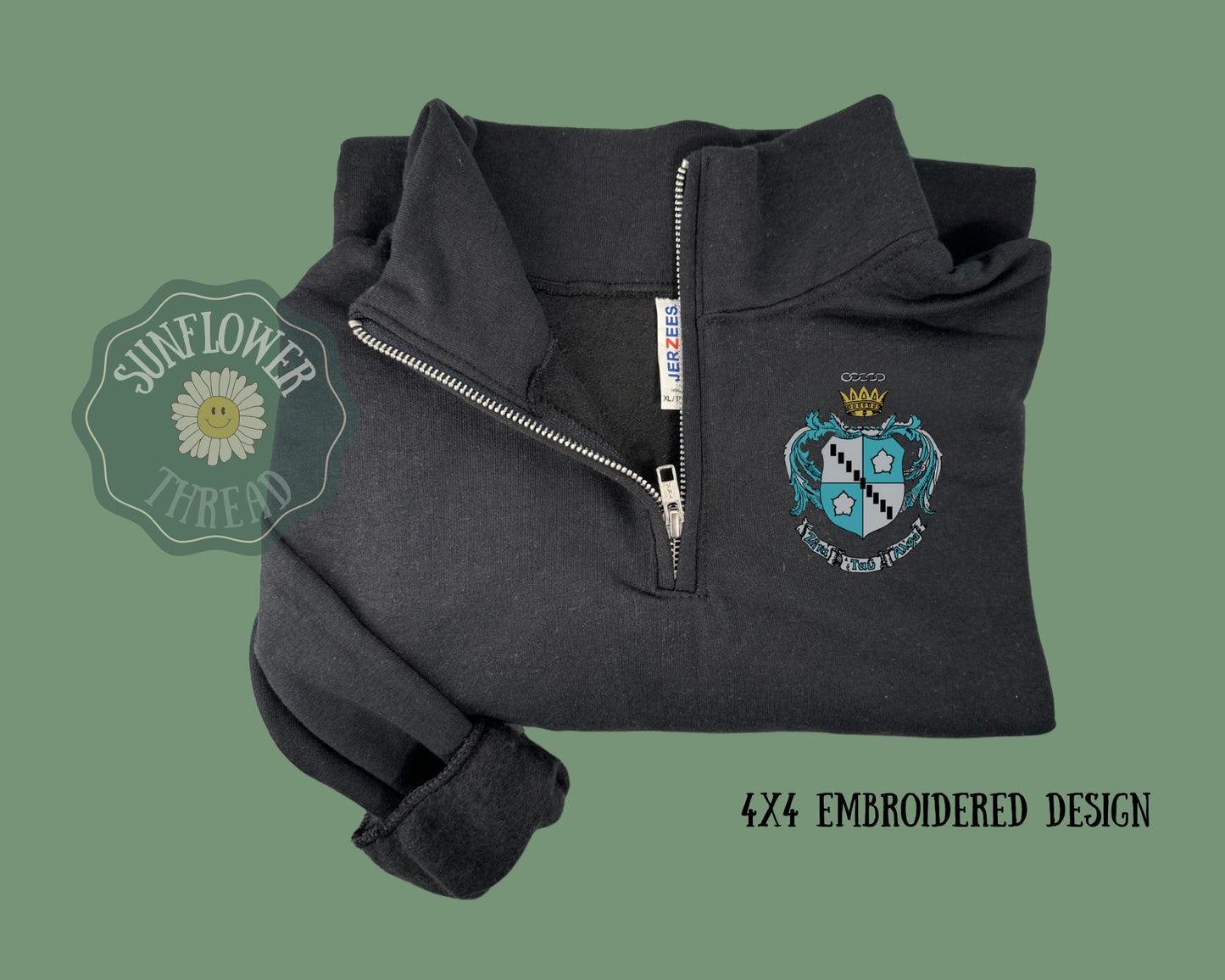 Embroidered Zeta Tau Alpha Crest sweatshirt - ZTA wear - Sorority Sweatshirt - Big/Little Gift - Sorority Greek Licensed Merch - ZTA Crest