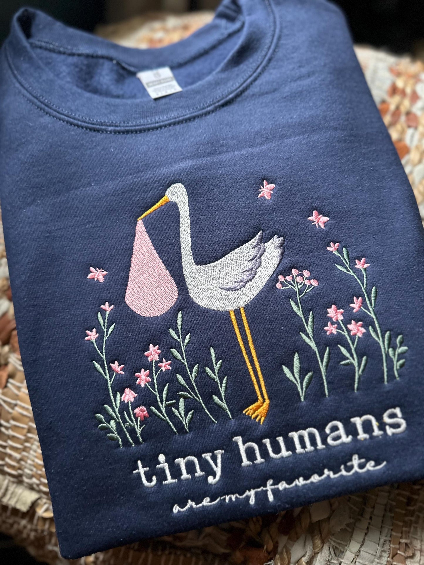 Embroidered Stork NICU nurse sweatshirt - Baby nurse sweatshirt - mother baby nurse crewneck - nursery nurse gift