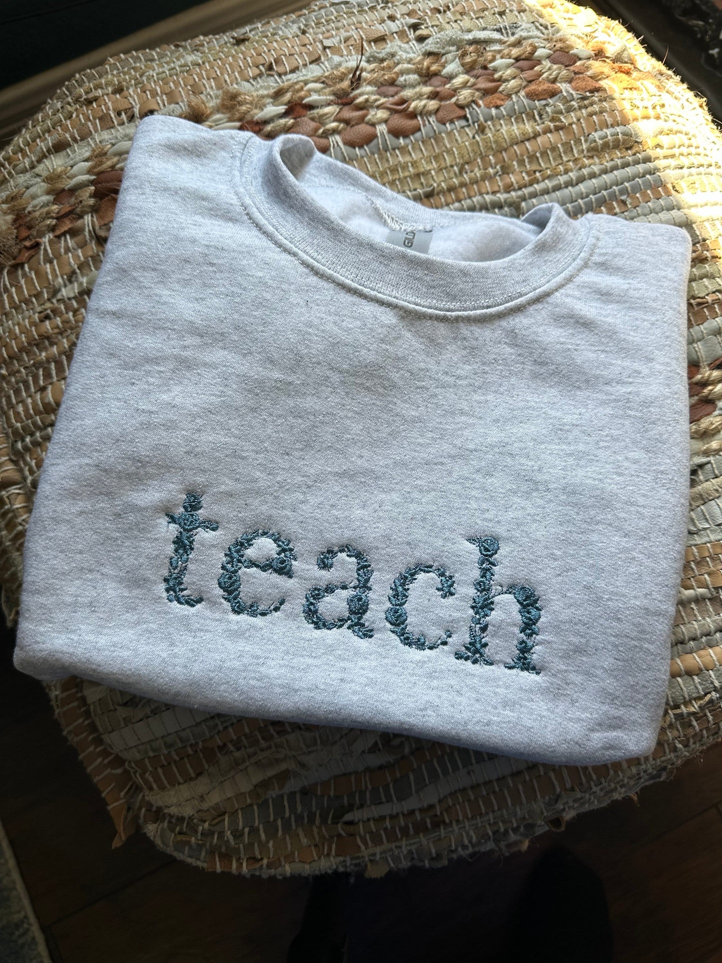Embroidered floral Teacher Sweatshirt - Embroidered Teacher Sweatshirt - Teacher Gift - Student Teacher Sweatshirt - DayCare Sweatshirt