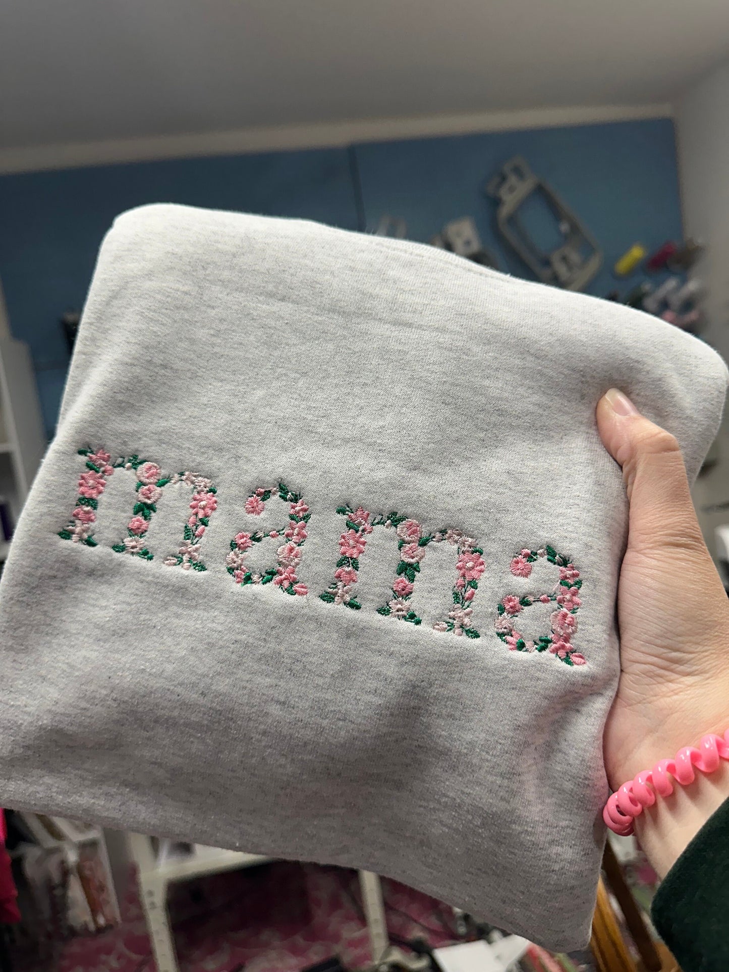 Embroidered MAMA floral Sweatshirt - MAMA pink floral Sweatshirt - MAMA sweatshirt - nana embroidered sweatshirt - mom gift