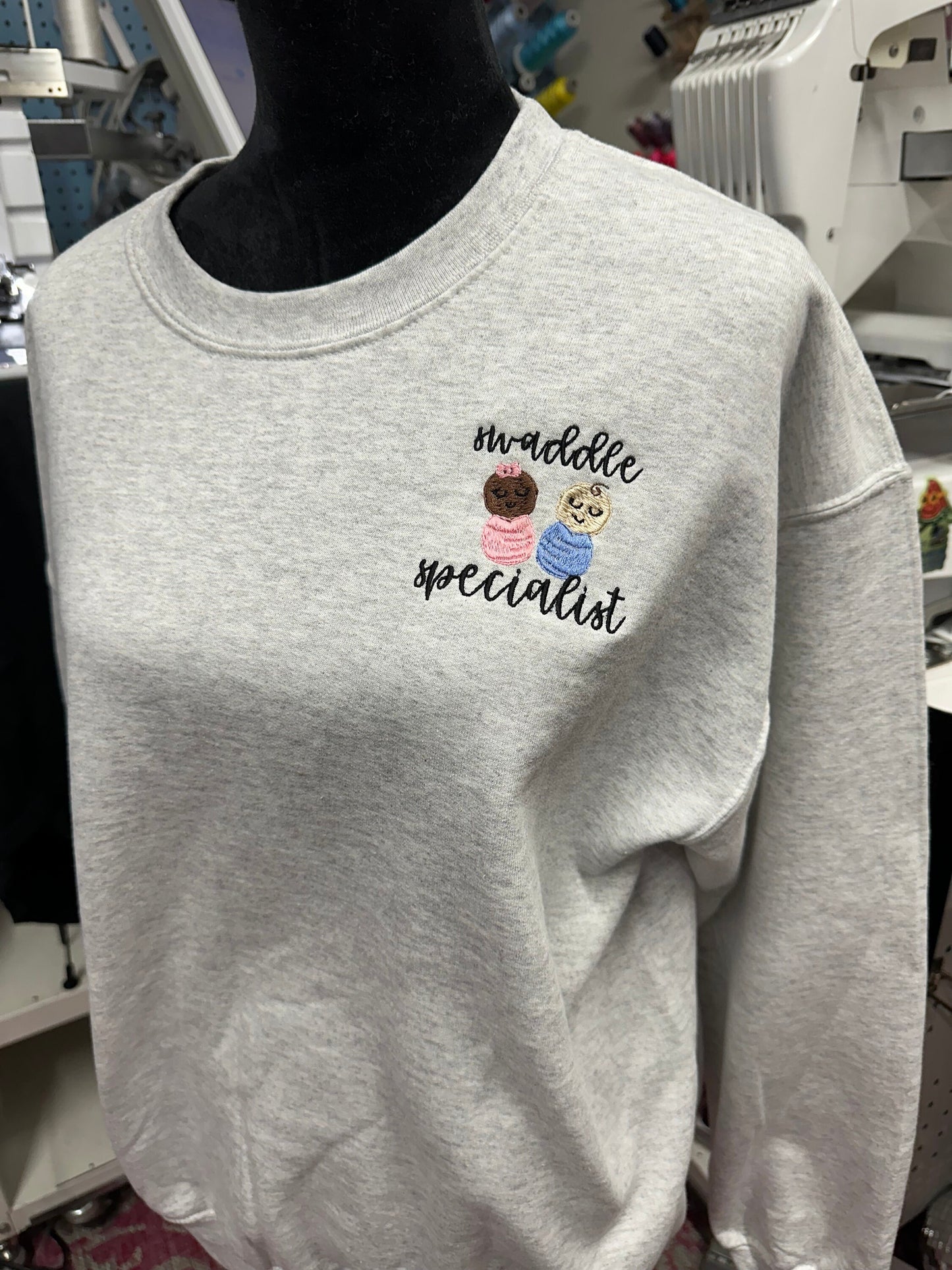 Embroidered nurse sweatshirt post partum pullover mother baby nurse appreciation personalized quarter nicu nurse swaddle specialist