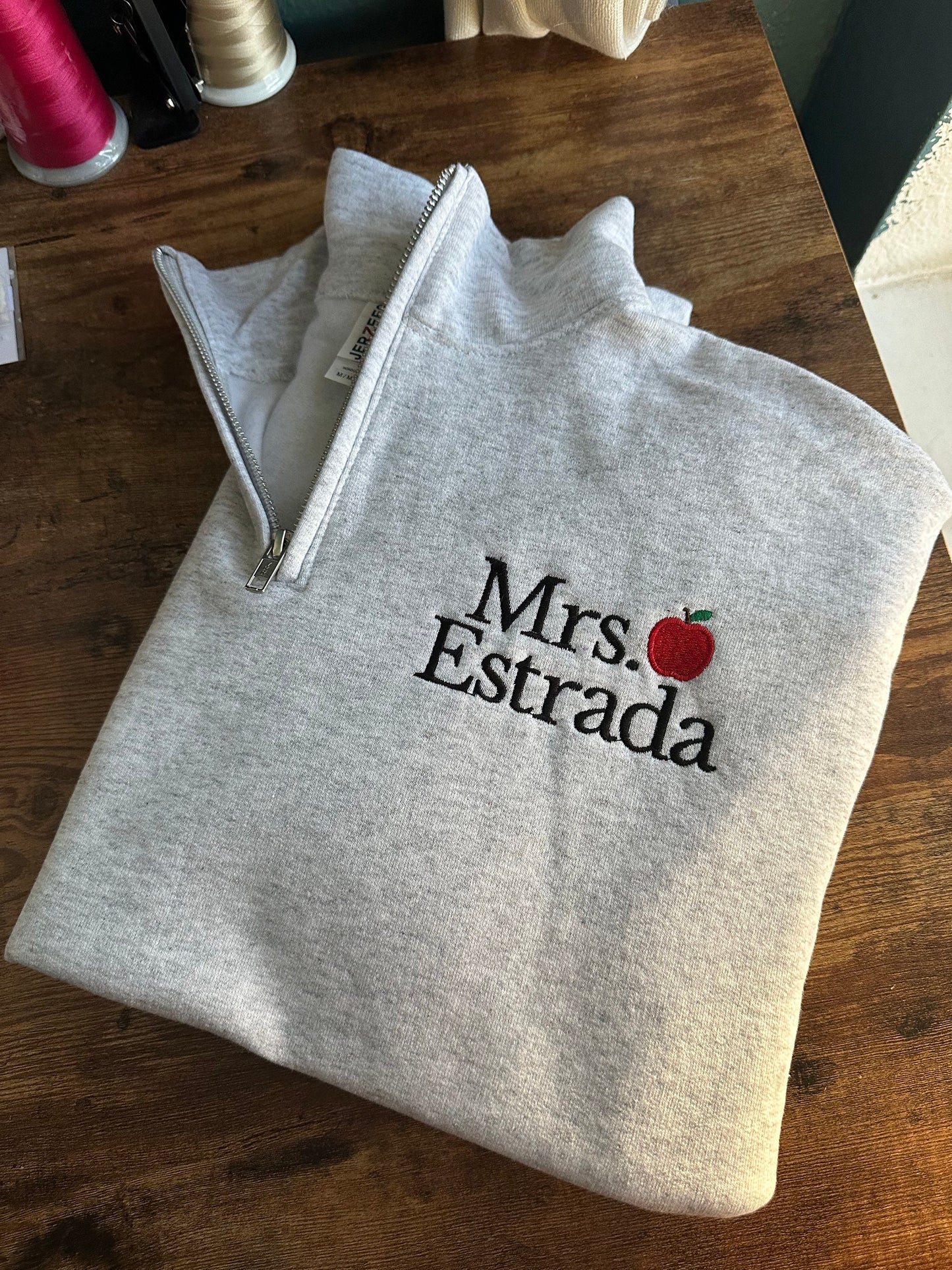 Custom Embroidered Teacher quarter zip teacher pullover teacher appreciation gifts personalized teacher quarter zip teacher zip up sweater