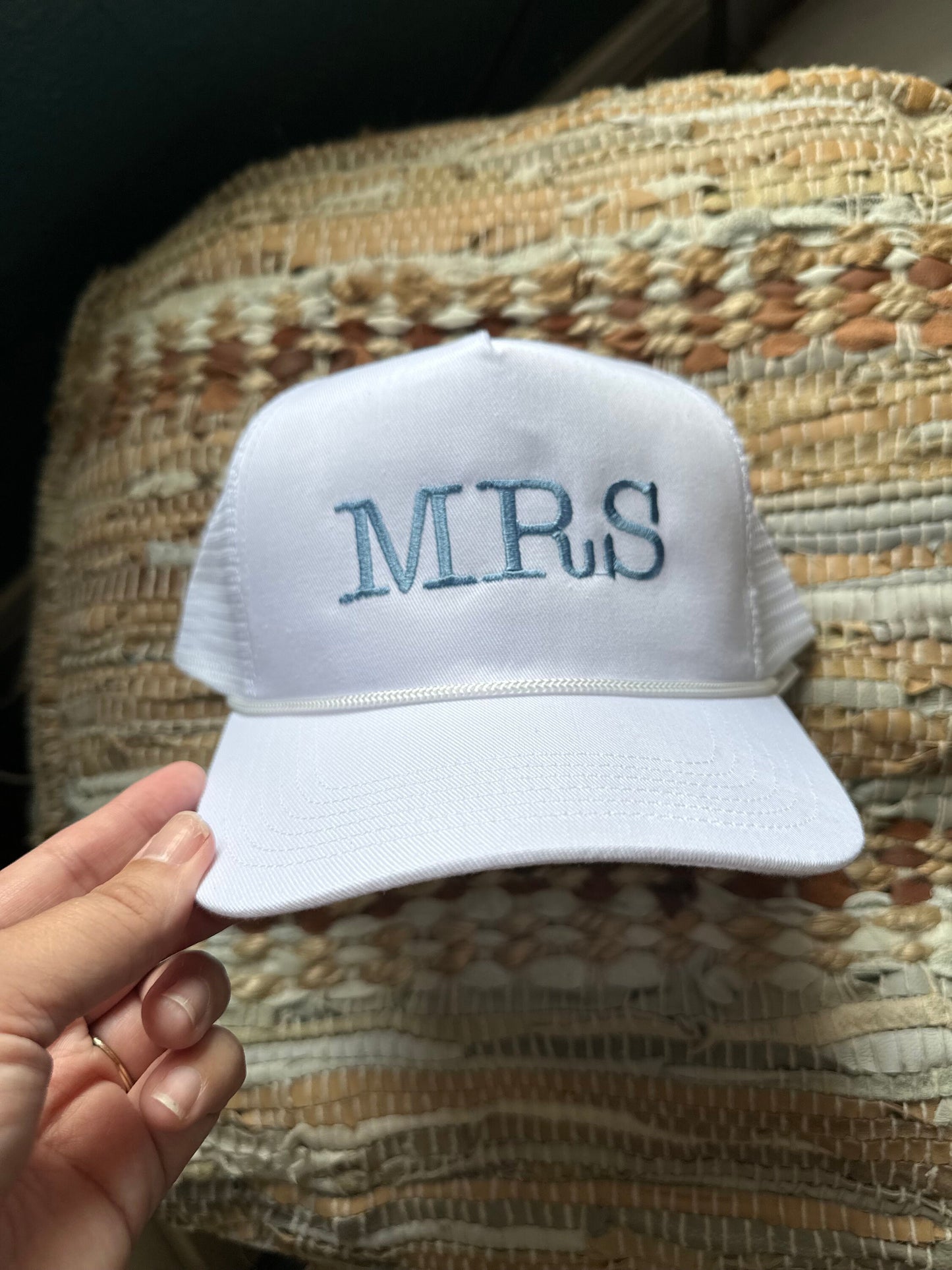 Embroidered MRS Trucker Hat - engagement gift - bachelorette hat - bachelorette party gift - bridal show hat - rehearsal hat
