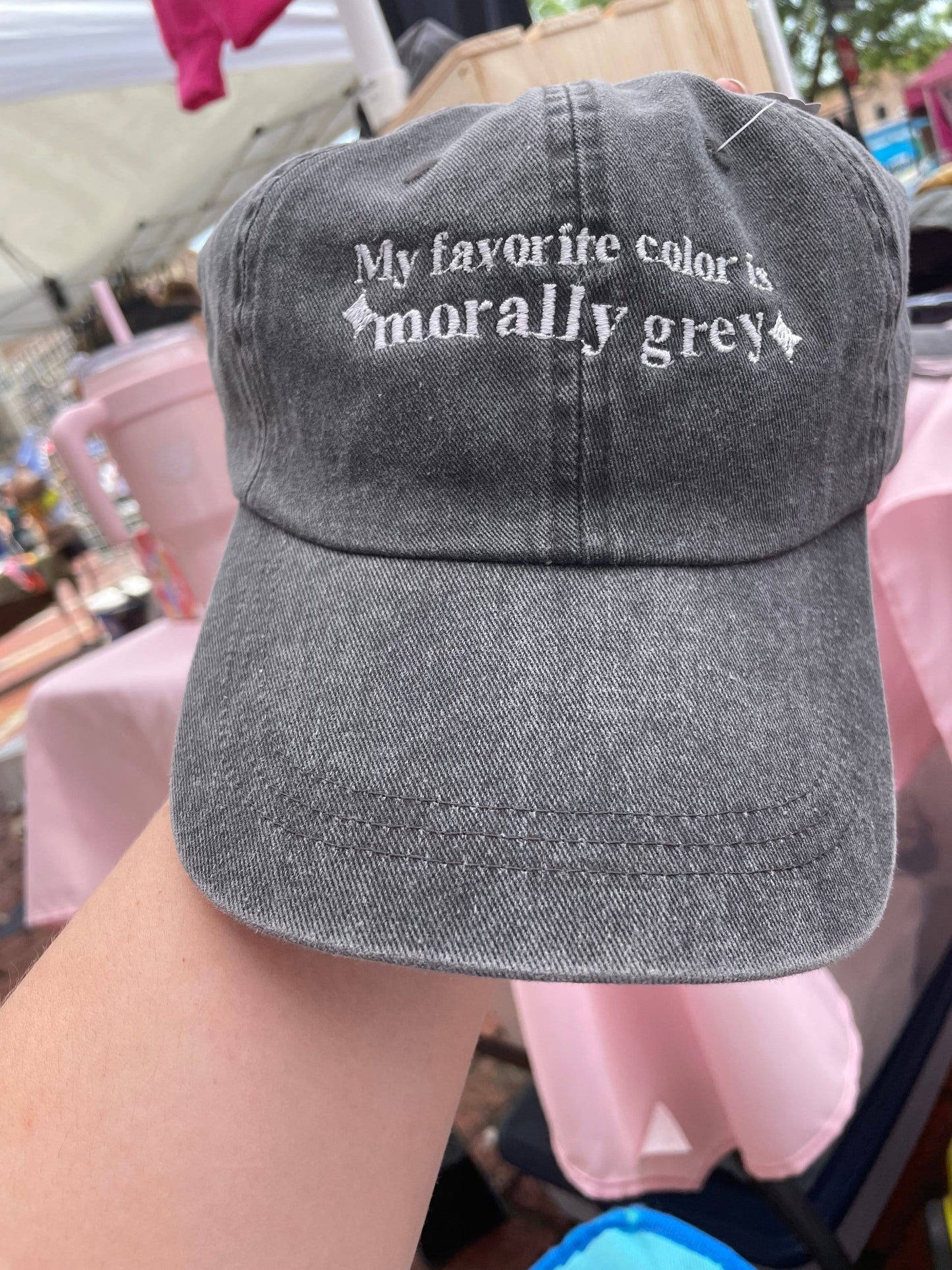 My favorite color is morally grey hat- book hat pigment dyed baseball cap - dad book hat - gift for reader