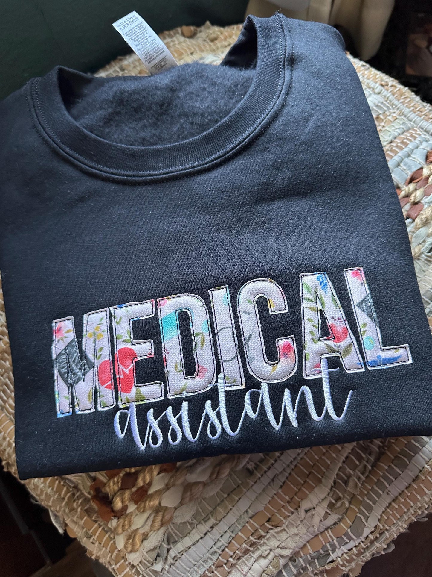 Embroidered hospital medical assistant sweatshirt - Appliqué medical assistant sweatshirt - personalized medical assistant - MA Sweatshirt