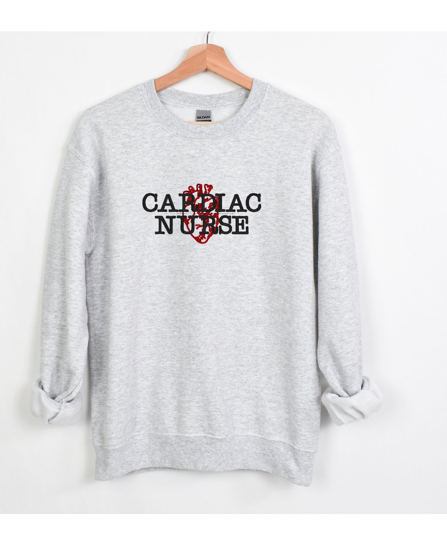 Embroidered CARDIAC nurse sweatshirt - cards nurse sweatshirt - CVICU nurse crewneck - personalized nurse gift - CHSU unit - cardiac unit