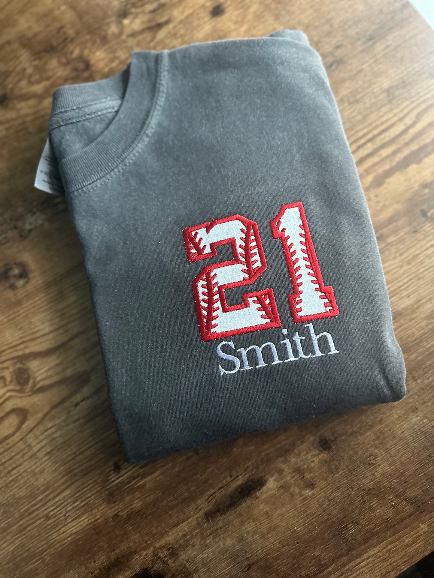 Custom Embroidered Baseball number Shirt - Personalized Baseball Mom Comfort Color - Baseball Shirt With Name and Number - TBALL mom shirt