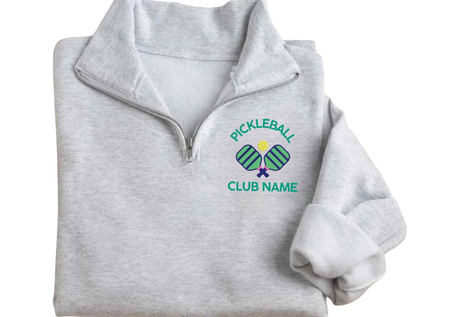 Embroidered Personalized pickeball Quarter Zip - Pickle Ball Sweatshirt- Pickleball Team Wear - Monogram Pickleball Jacket - Pickleball Gift