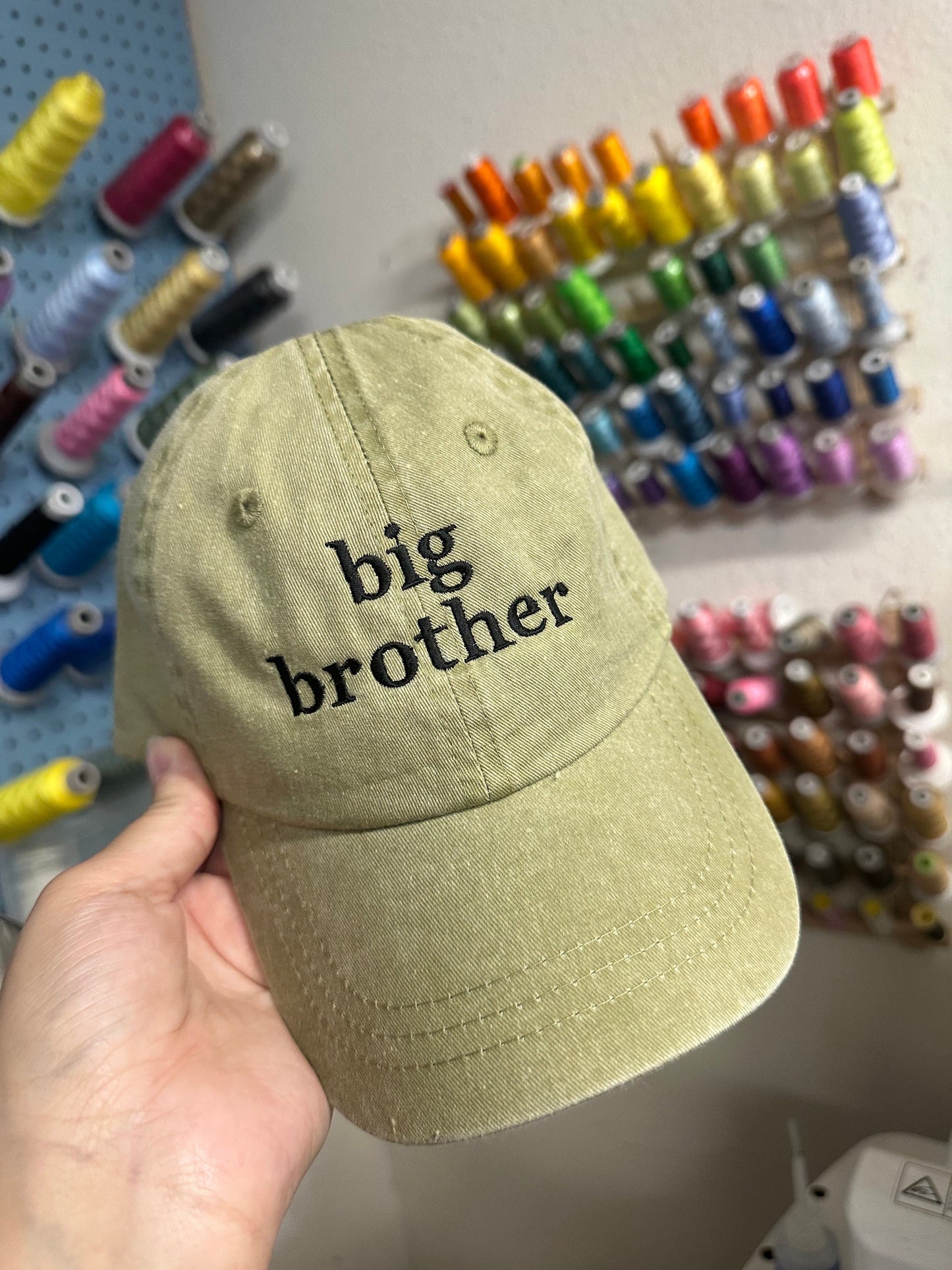 Big brother hat -boy baseball cap - pigment dyed baseball cap - toddler hat- embroidered big brother hat - pregnancy announcement hat