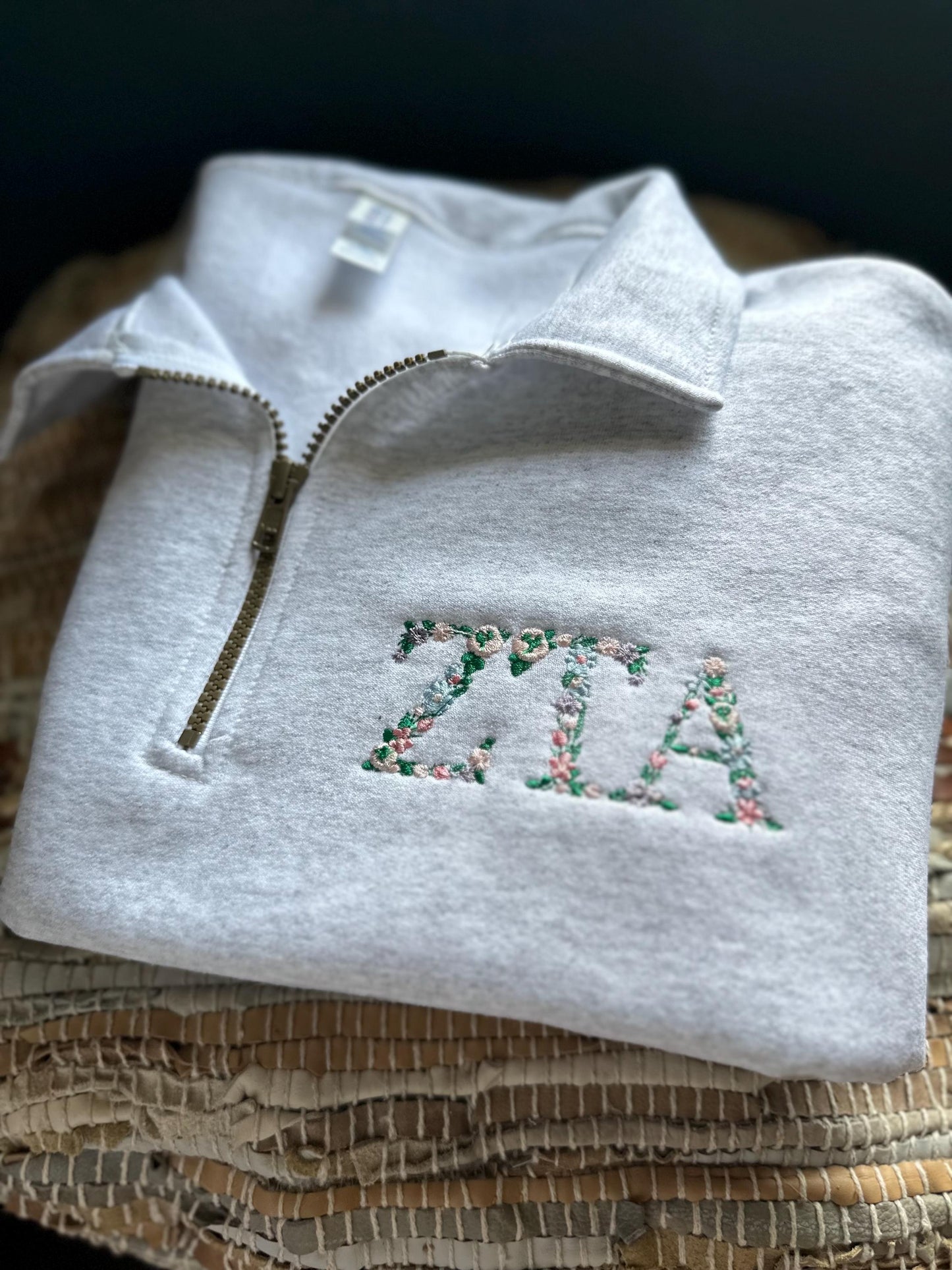 Embroidered Zeta Tau Alpha Crest sweatshirt - ZTA wear - Sorority Sweatshirt - Big/Little Gift - Sorority Greek Licensed Merch - ZTA Crest