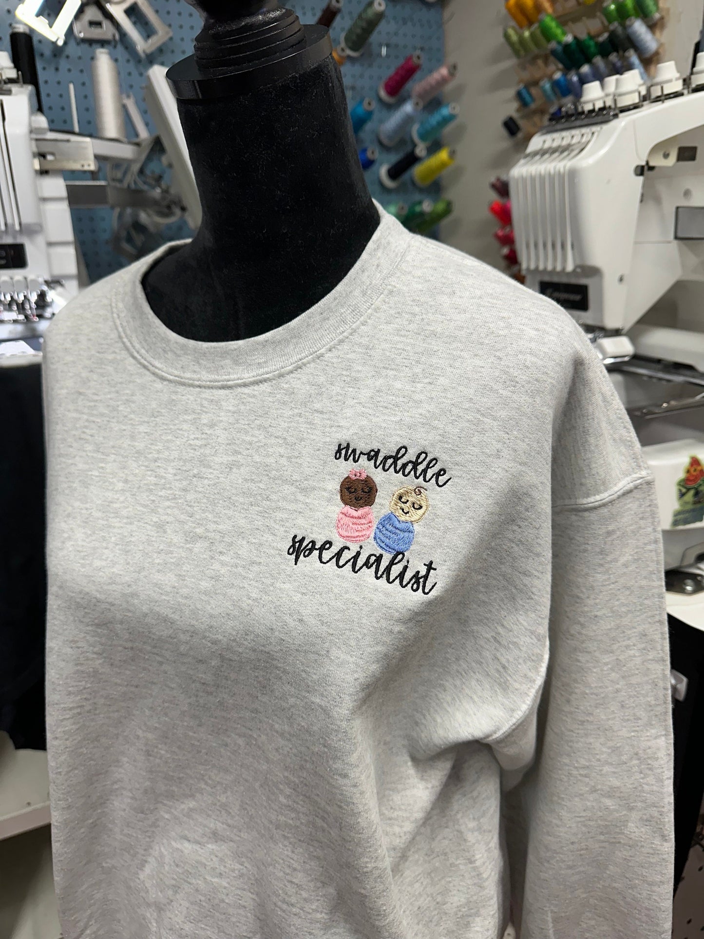 Embroidered nurse sweatshirt post partum pullover mother baby nurse appreciation personalized quarter nicu nurse swaddle specialist
