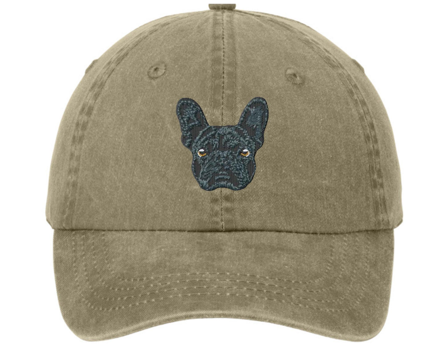 Embroidered French Bulldog Dog hat -Dog baseball cap - pigment dyed baseball cap - embroidered dog mom hat - dog dad - dog gift