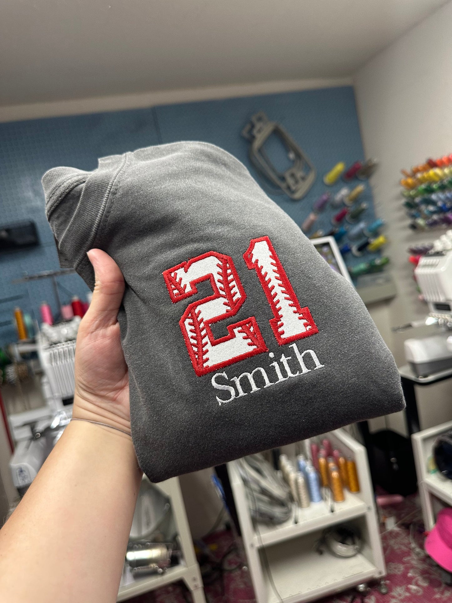 Custom Embroidered Baseball number Shirt - Personalized Baseball Mom Comfort Color - Baseball Shirt With Name and Number - TBALL mom shirt