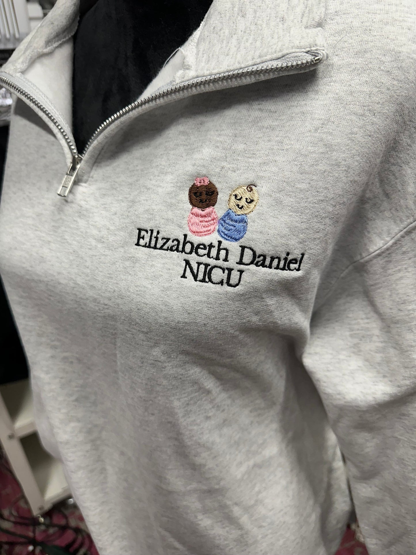 Custom Embroidered nurse quarter zip post partum pullover mother baby nurse appreciation personalized quarter nicu nurse swaddle specialist
