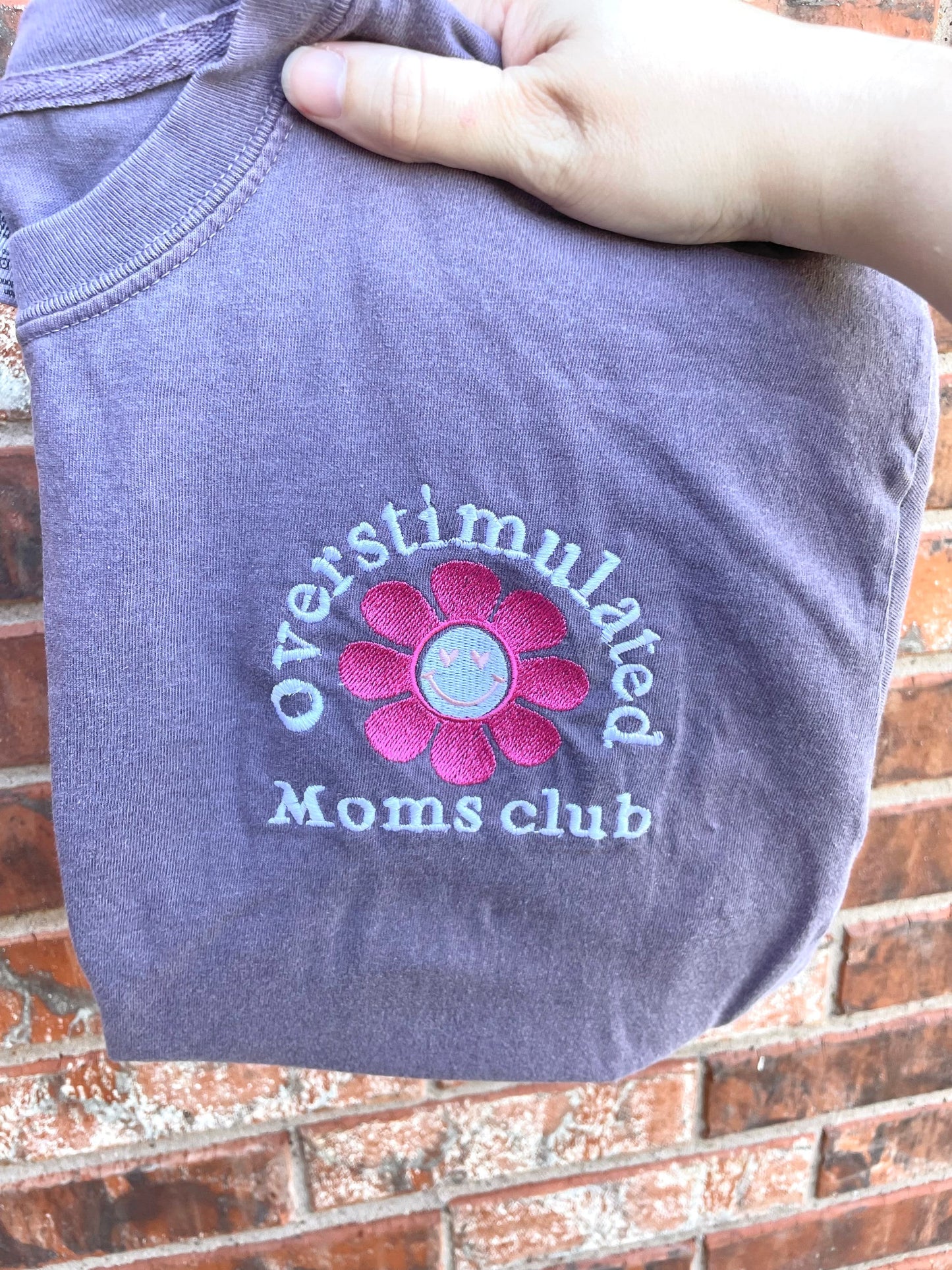 Mom Embroidered Shirt - overstimulated moms club Shirt - Personalized Embroidered Shirt