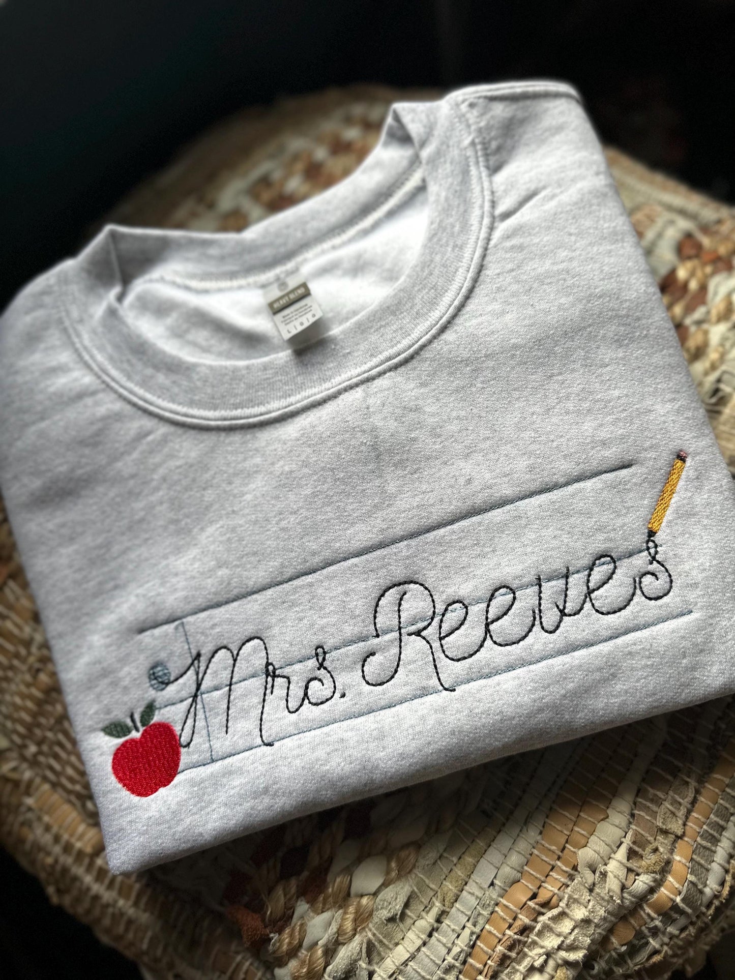 Embroidered 90s Vibe Teacher Sweatshirt - Embroidered Teacher Sweatshirt - Teacher Gift - Student Teacher Sweatshirt - DayCare Sweatshirt