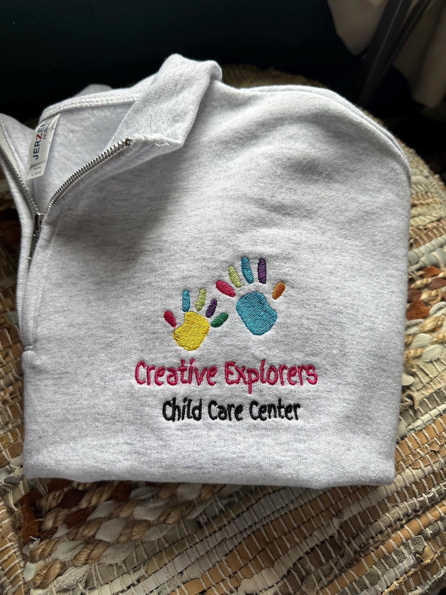Custom Embroidered Logo quartep zip - Small Business Jacket - Logo jacket - personalized quarter zip jacket - Logo Wear