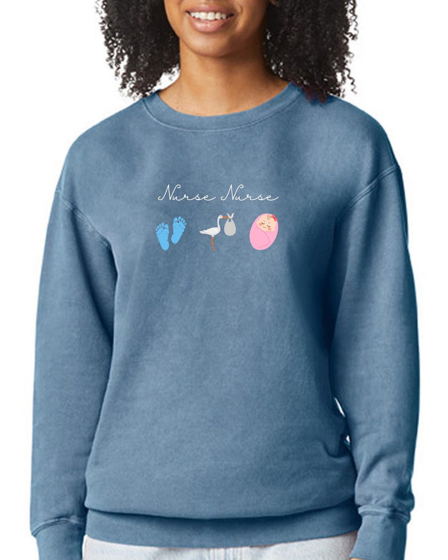 Custom Embroidered Nursery Sweatshirt, Baby Nurse Sweatshirt, Newborn Nurse Sweatshirt, Nurse GIft, Baby Nurse
