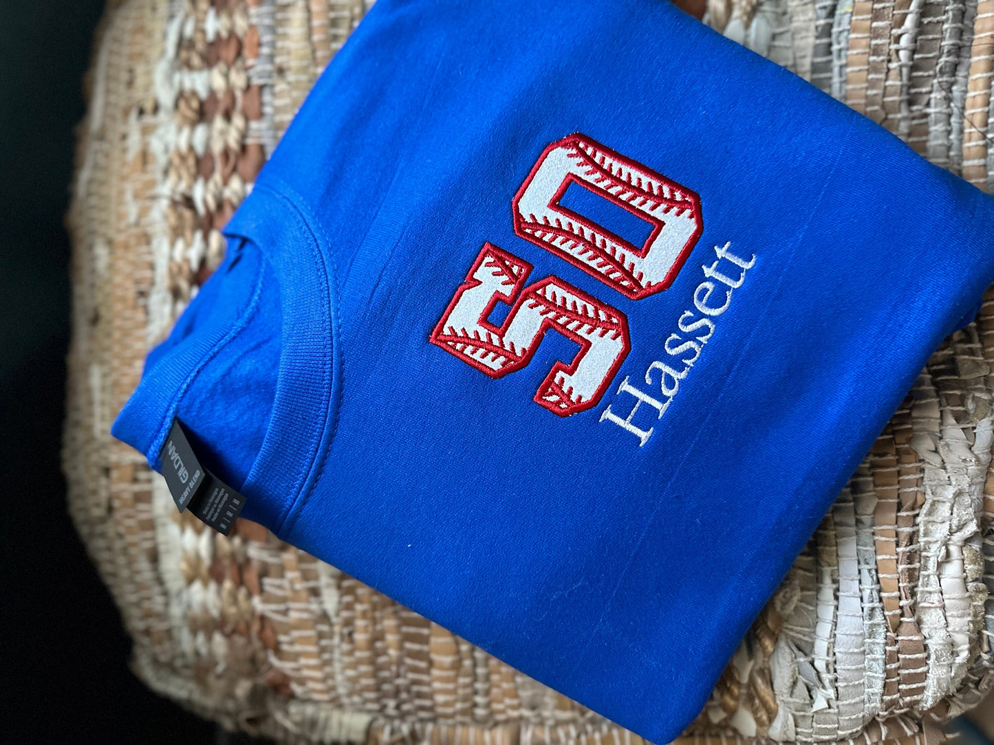 Custom Embroidered Baseball number Sweatshirt- Personalized Baseball Mom - Baseball sweatshirt With Name and Number - TBALL mom sweatshir