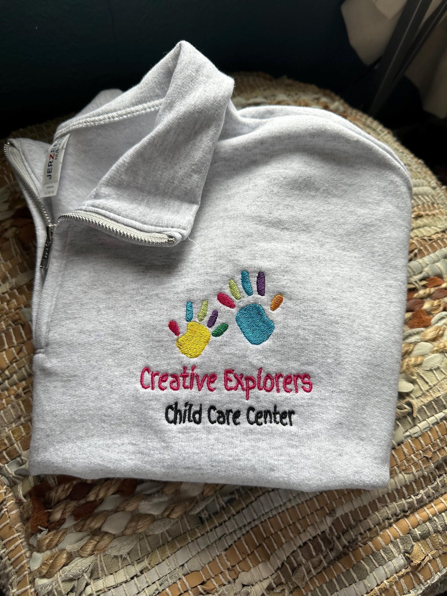 Custom Embroidered Logo quartep zip - Small Business Jacket - Logo jacket - personalized quarter zip jacket - Logo Wear