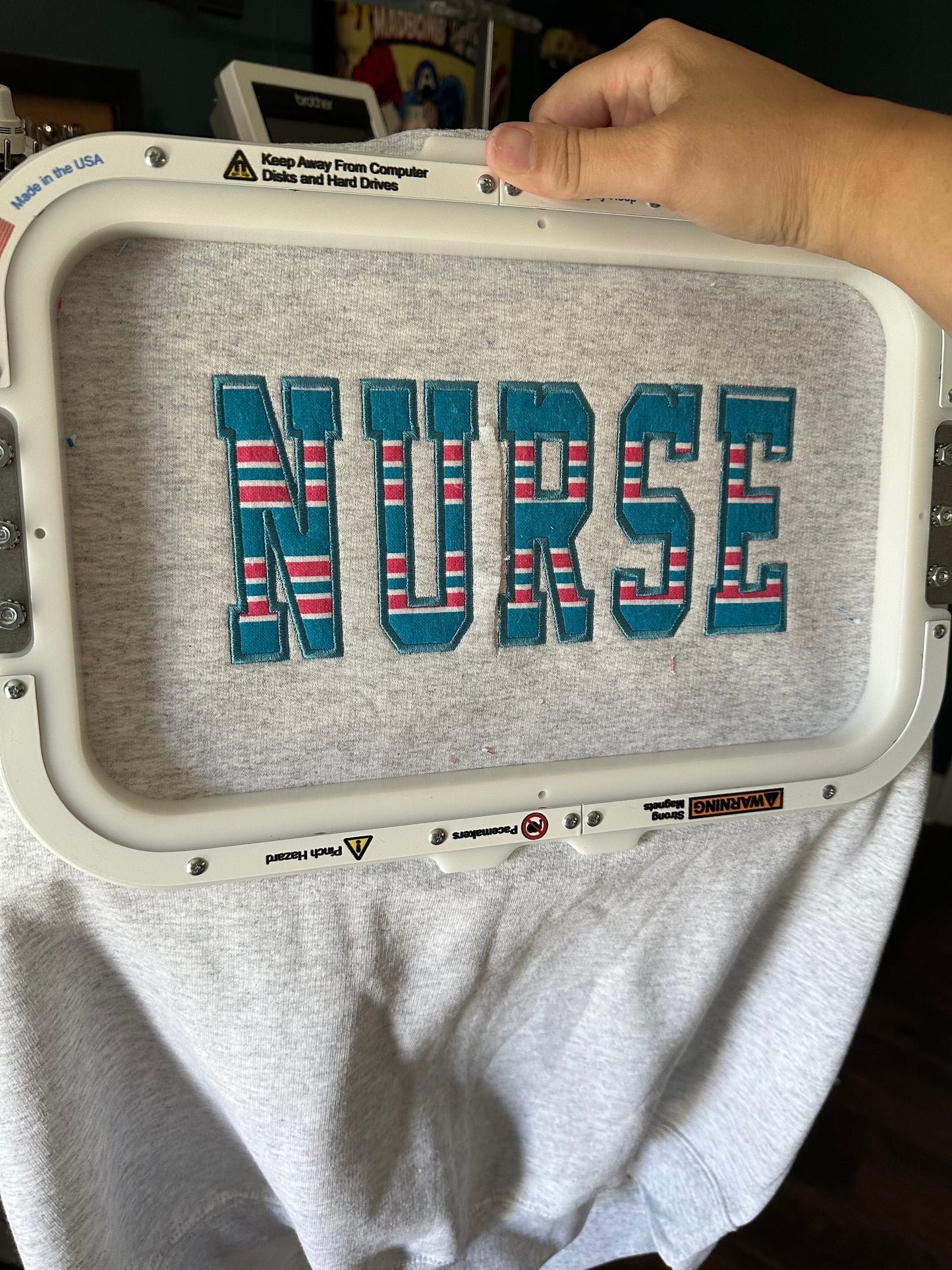 Embroidered hospital blanket nurse sweatshirt - Appliqué nurse sweatshirt - personalize nurse crewneck - personalized nurse gift