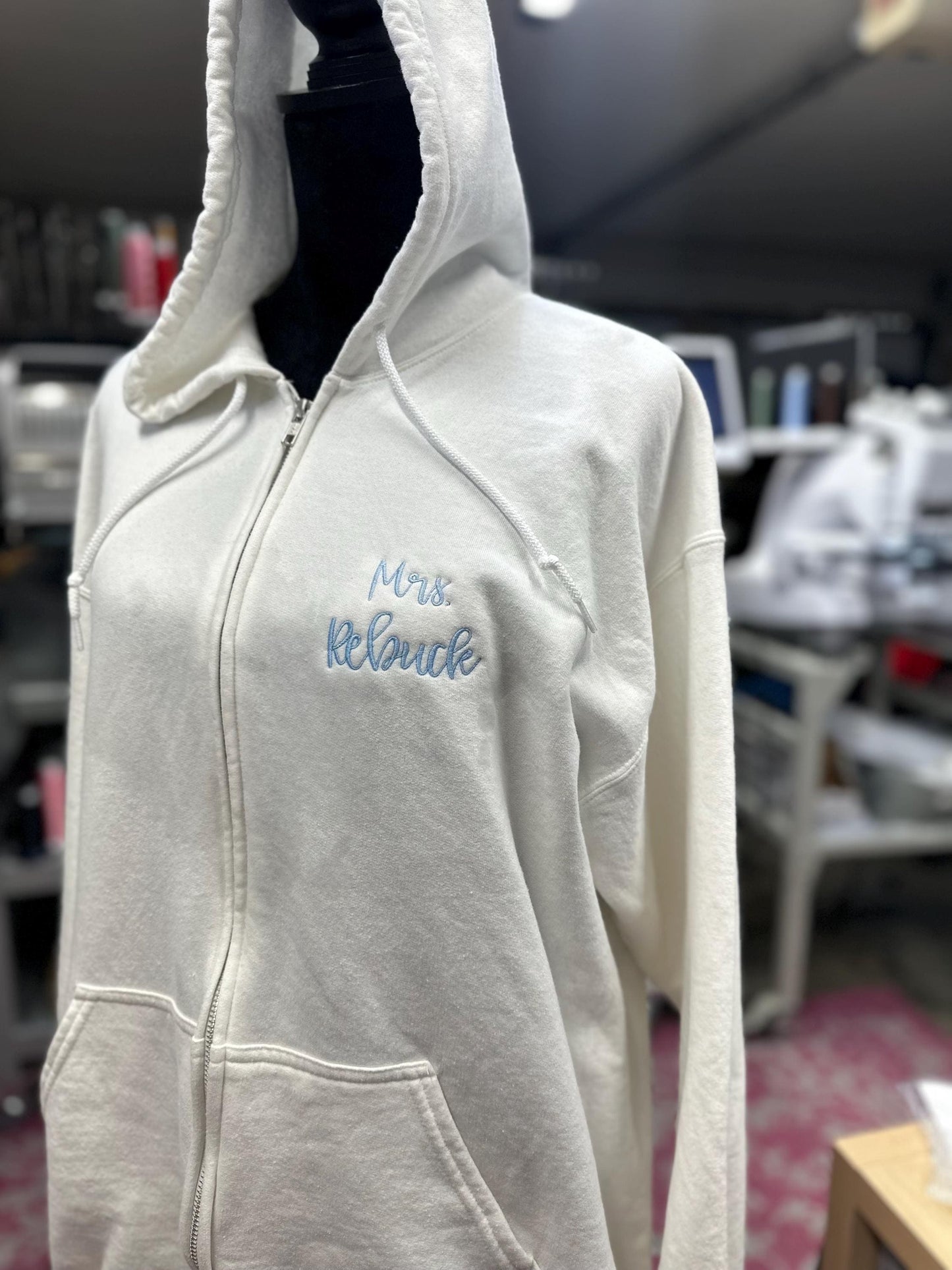 Embroidered Floral Bride Getting Ready Jacket  - Bridal Zipup Jacket - engagement shower gift - honeymoon sweatshirt - Wedding Day Jacket