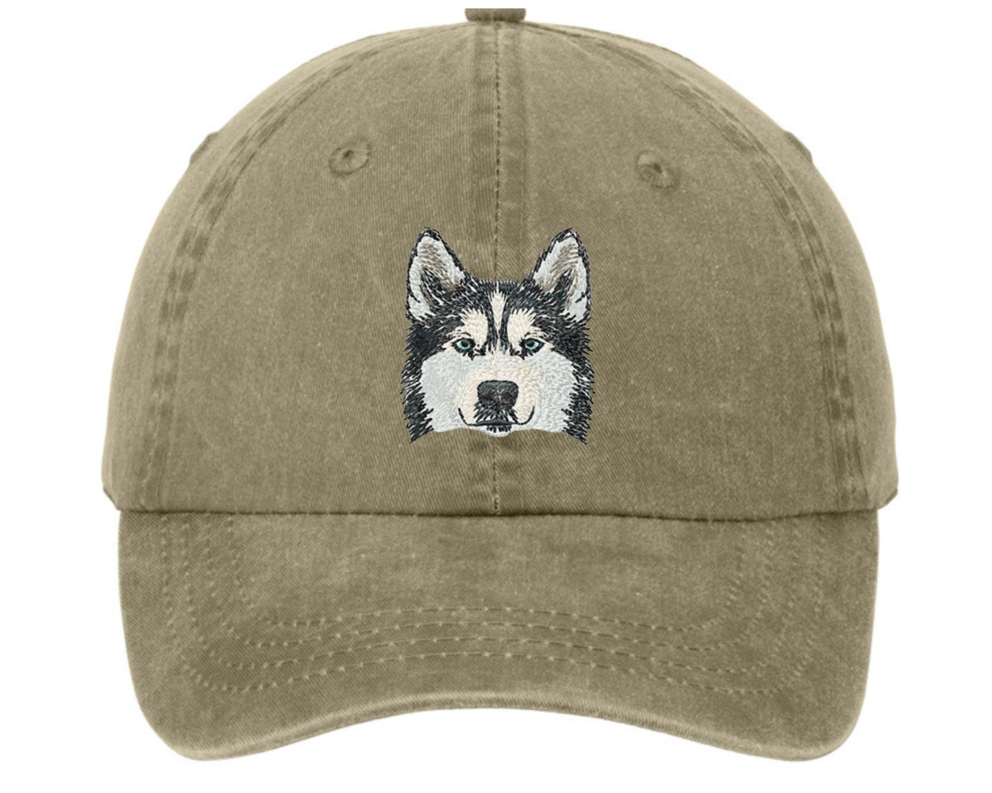Embroidered Husky Dog hat - husky dog cap - pigment dyed baseball cap - embroidered dog mom hat - dog dad - dog gift
