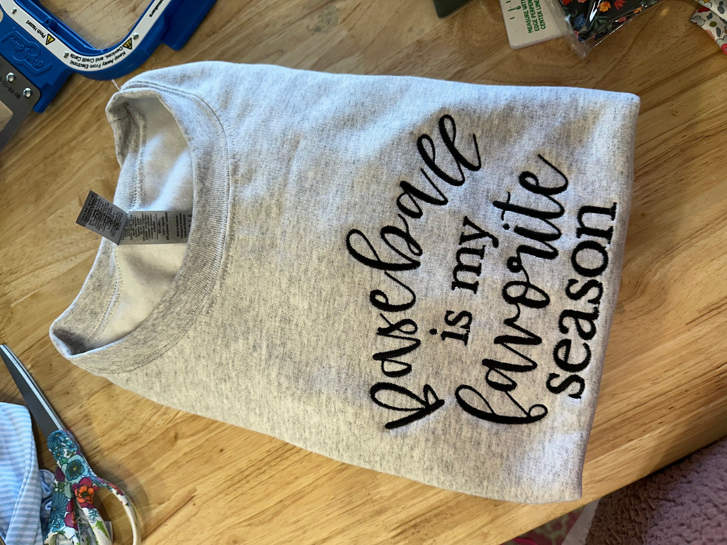 Embroiderd baseball is my favorite season sweatshirt, Baseball Mom Sweatshirt, sports mom sweatshirt, embroidered baseball season sweatshirt