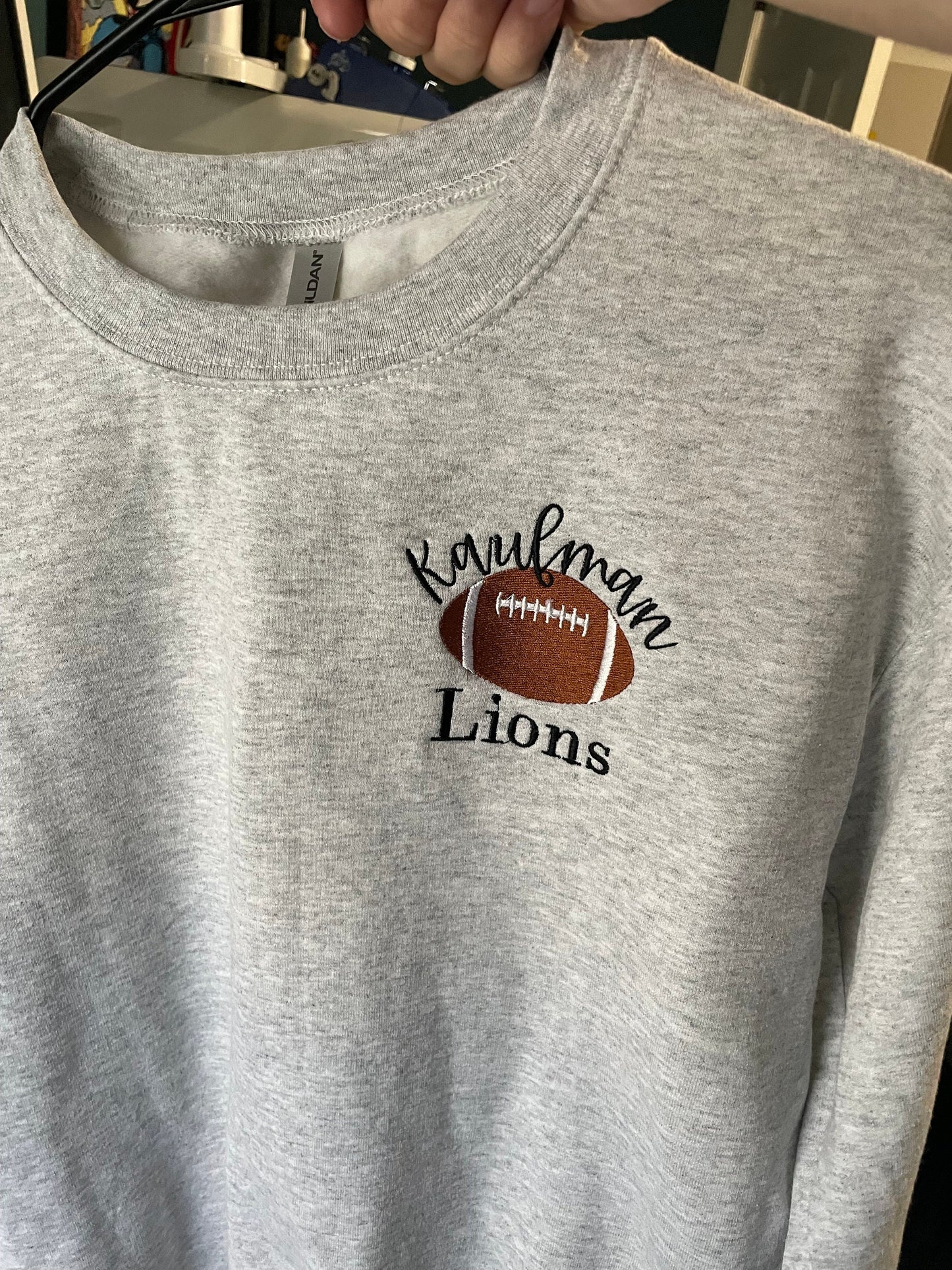 Embroidered football Sweatshirt - school spirit Sweatshirt - mascot sweatshirt - personalized football sweatshirt - football mom