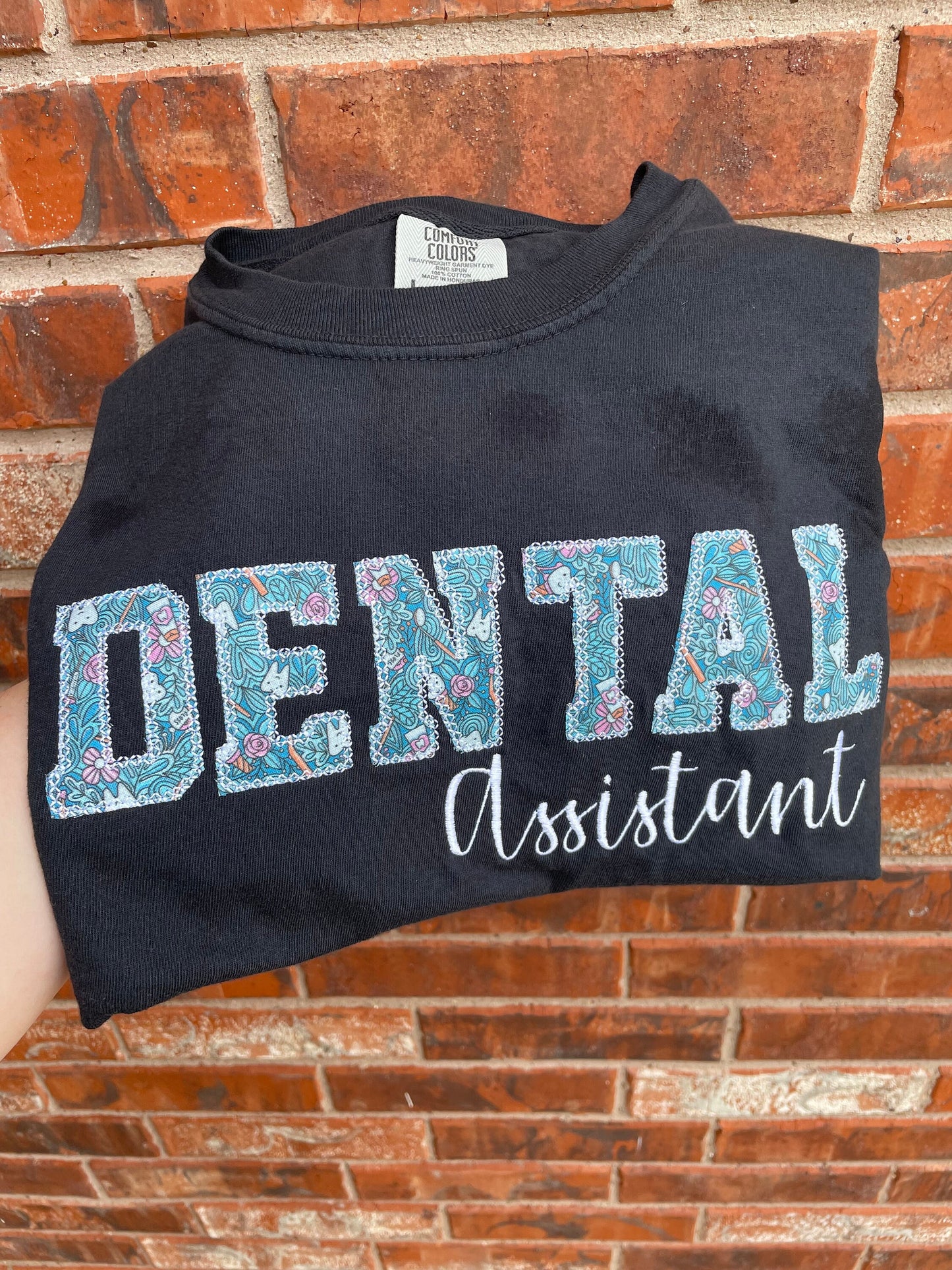 Embroidered dental assistant Short Sleeve Shirt - Appliqué dental shirt embroidered dental student shirt  - personalized dental shirt
