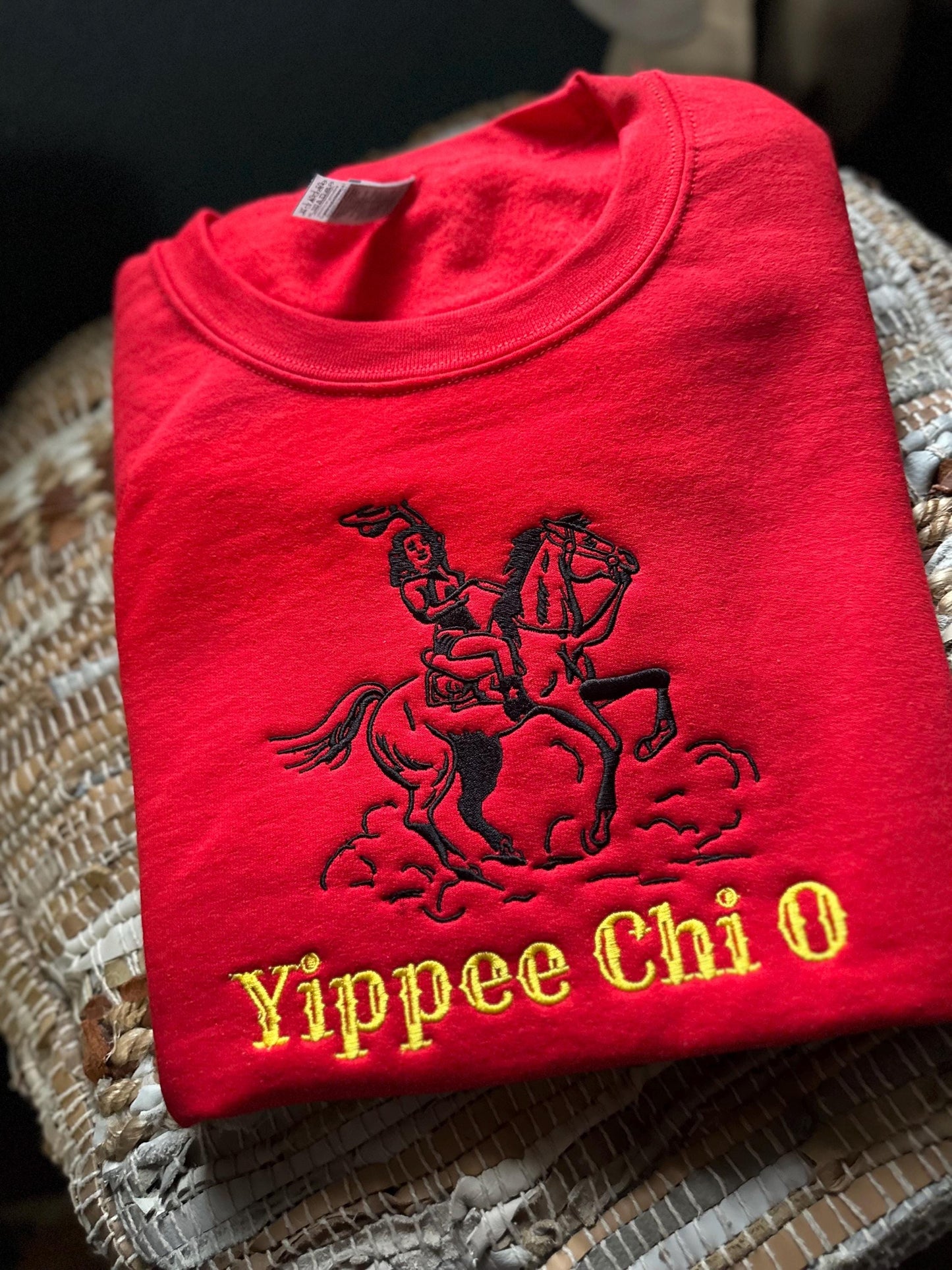 Embroidered Chi O western sweatshirt - Chi Omega wear - Sorority Sweatshirt - Big/Little Gift - Sorority Greek Licensed Merch - Chi O rush