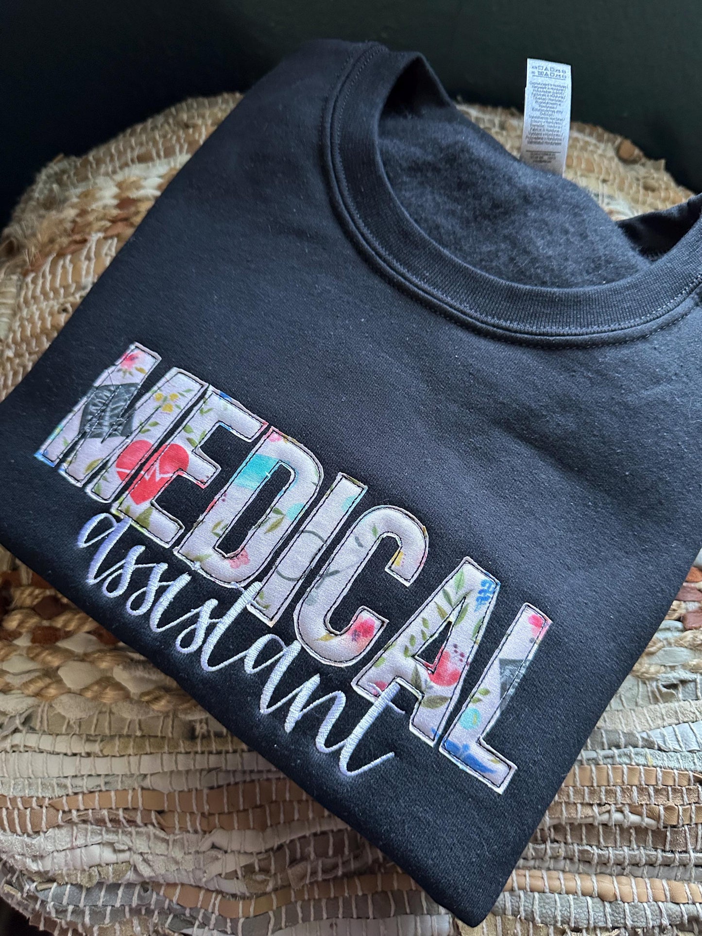 Embroidered hospital medical assistant sweatshirt - Appliqué medical assistant sweatshirt - personalized medical assistant - MA Sweatshirt