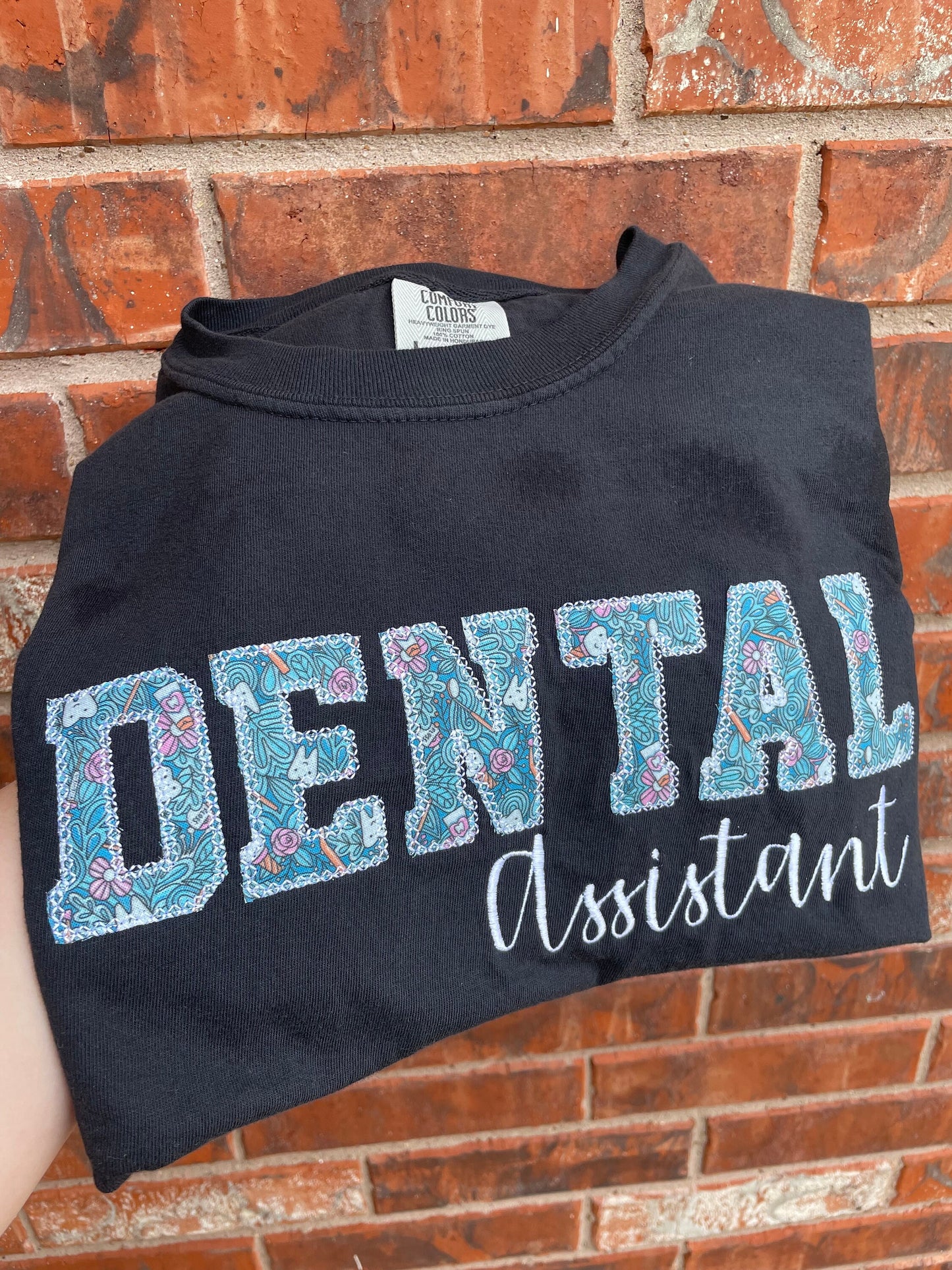 Embroidered dental assistant Short Sleeve Shirt - Appliqué dental shirt embroidered dental student shirt  - personalized dental shirt