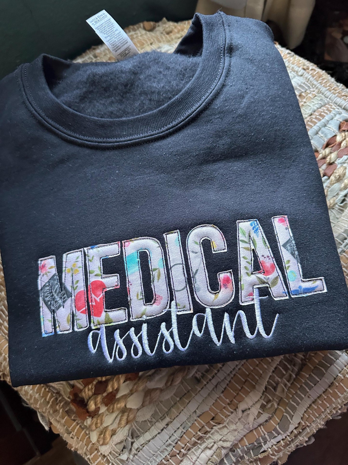 Embroidered hospital medical assistant sweatshirt - Appliqué medical assistant sweatshirt - personalized medical assistant - MA Sweatshirt