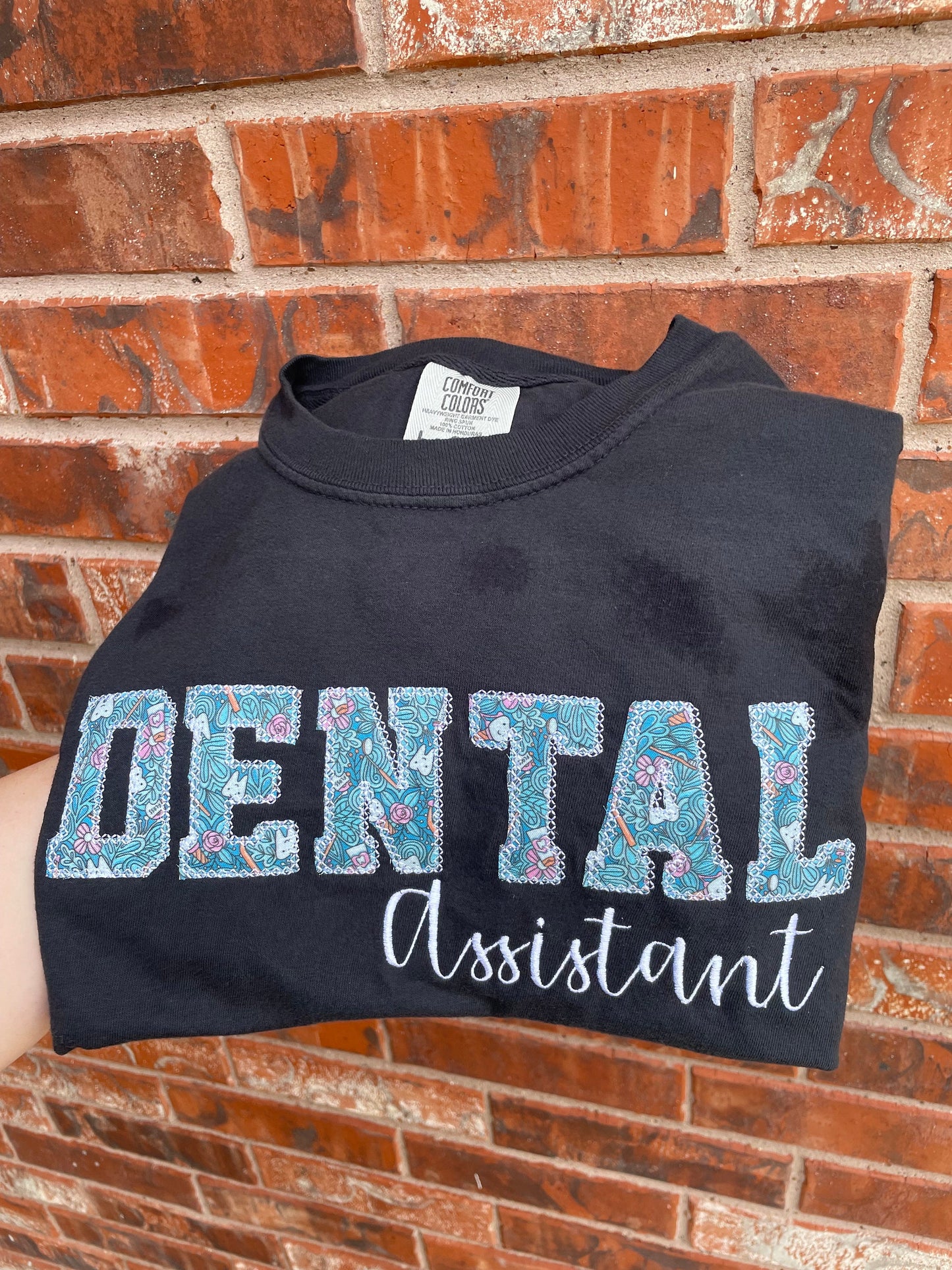 Embroidered dental assistant Short Sleeve Shirt - Appliqué dental shirt embroidered dental student shirt  - personalized dental shirt