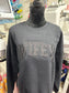 Embroidered glitter vinyl wifey sweatshirt - Appliqué wife sweatshirt - wife gift - personalize wife crewneck - personalized embroidery gift