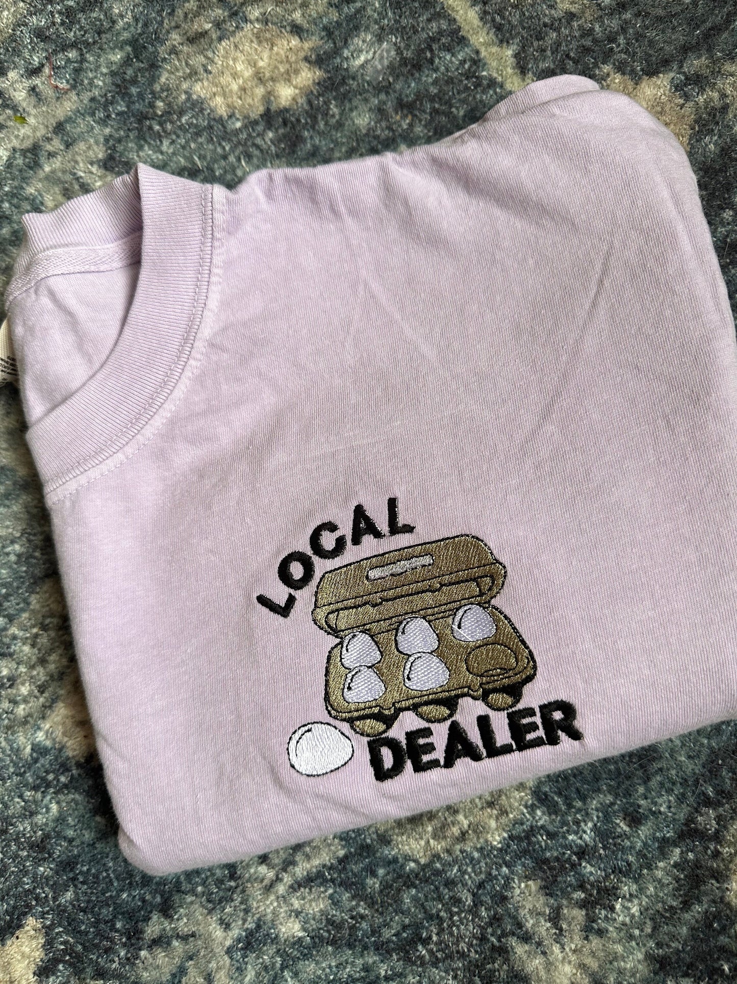 Embroidered Egg Local dealer Short Sleeve Shirt - embroidered chicken shirt  - gift for chicken lovers - chicken mama - chicken egg shirt