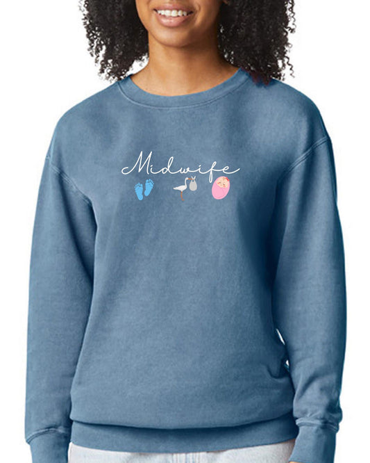 Embroidered Midwife Sweatshirt , Midwife Gift, Midwife Sweatshirt