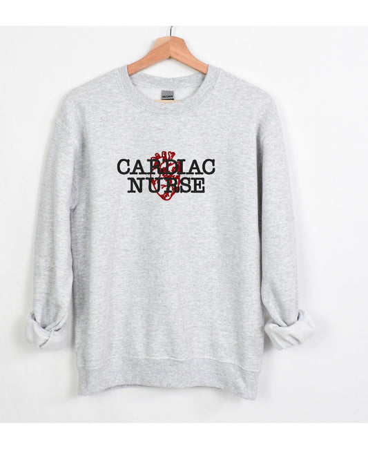 Embroidered CARDIAC nurse sweatshirt - cards nurse sweatshirt - CVICU nurse crewneck - personalized nurse gift - CHSU unit - cardiac unit