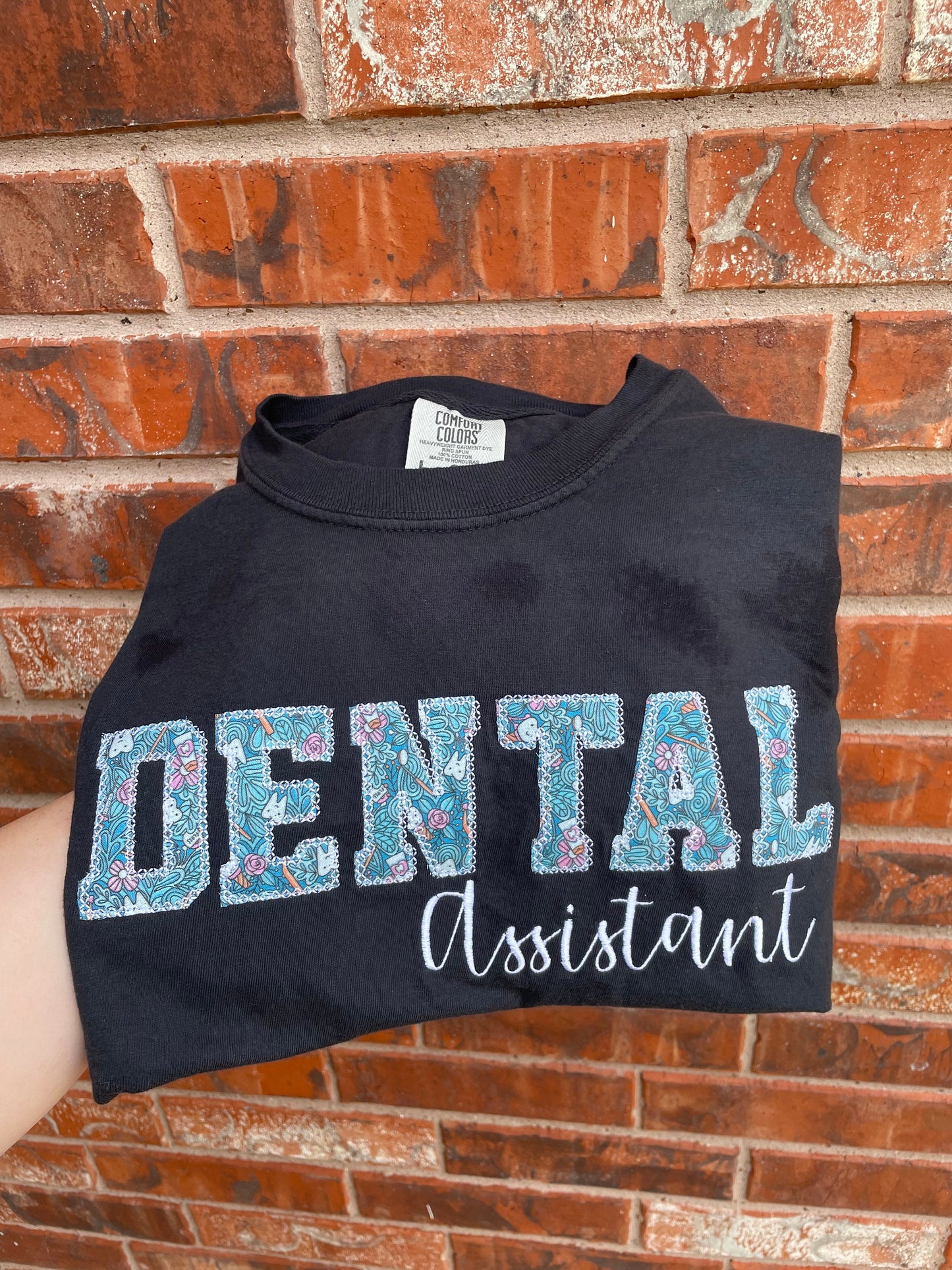 Embroidered dental assistant Short Sleeve Shirt - Appliqué dental shirt embroidered dental student shirt  - personalized dental shirt