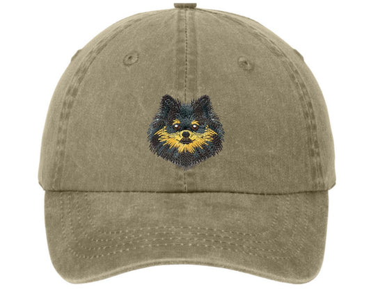 Embroidered Pomeranian Dog hat - Pomeranian cap - Yellow Pomeranian  - embroidered dog mom hat - dog dad - dog gift