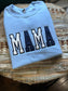 Mama embroidered baby outfit keepsake applique sweatshirt, gift for mom, personalized mama shirt, mama keepsake sweatshirt with baby clothes