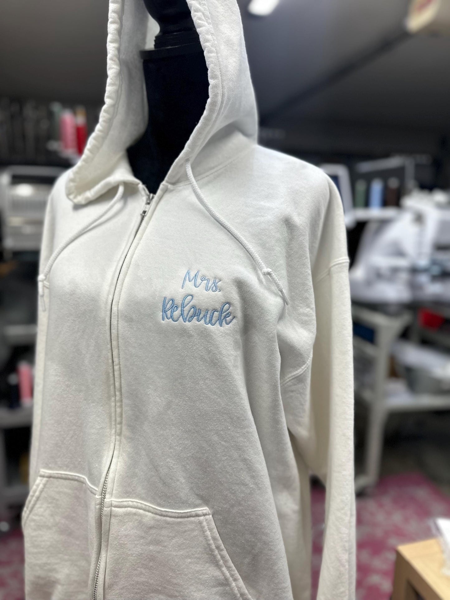 Embroidered Floral Bride Getting Ready Jacket  - Bridal Zipup Jacket - engagement shower gift - honeymoon sweatshirt - Wedding Day Jacket